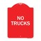 Signmission Designer Series Sign-Driveway Sign No Trucks, Red & White Aluminum Sign, 18" x 24", RW-1824-24123 A-DES-RW-1824-24123 - alternate 1